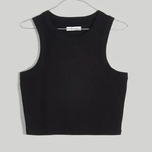 NWT Madewell (2) Tank Crop Tops Ribbed Cotton Stretch Sz. L